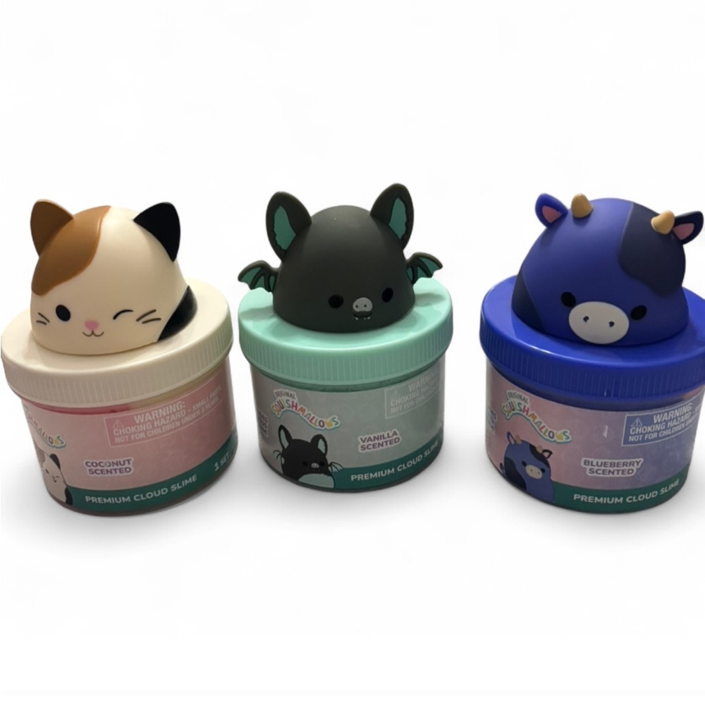 Squishmallow scented- Coconut, Vanilla, Blueberry Cloudfoam slime set of 3